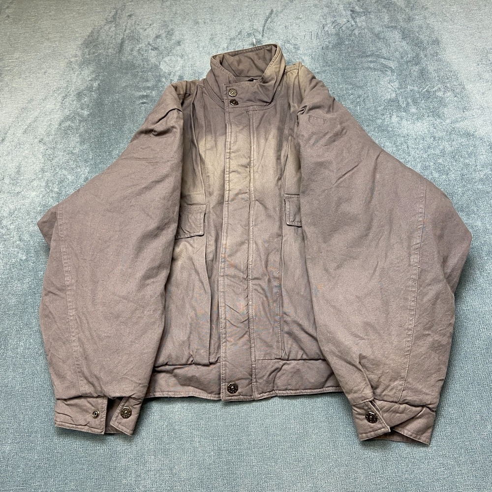 Vintage Rage Bomber Jacket Mens Medium Gray Long Sleeve Pockets Winter Wear